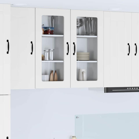 vidaXL Kitchen Wall Cabinet with Shelf 2 pcs White 40 x 31 x 80 cm