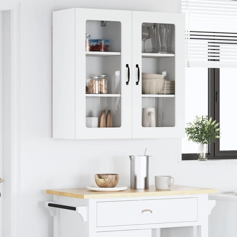 vidaXL Kitchen Wall Cabinet with Shelf 2 pcs White 40 x 31 x 80 cm