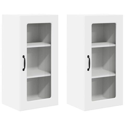 vidaXL Kitchen Wall Cabinet with Shelf 2 pcs White 40 x 31 x 80 cm