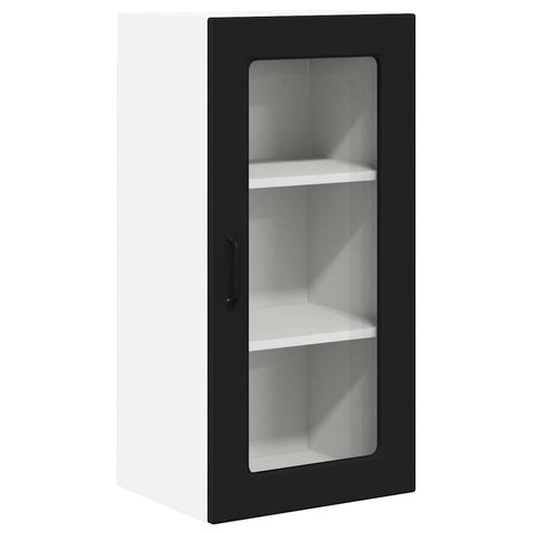 vidaXL Kitchen Wall Cabinet Black 40 x 31 x 80 cm Engineered Wood