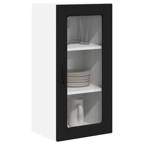 vidaXL Kitchen Wall Cabinet Black 40 x 31 x 80 cm Engineered Wood