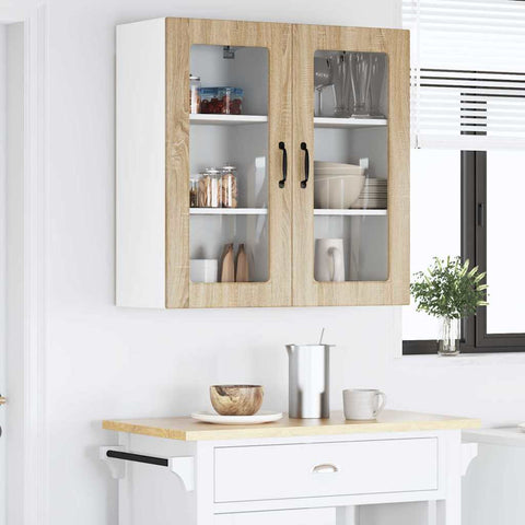 vidaXL Kitchen Wall Cabinet Sonoma Oak 40 x 31 x 80 cm Engineered Wood