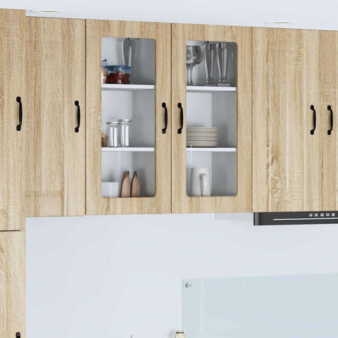 vidaXL Kitchen Wall Cabinet with Door 2 pcs Sonoma Oak 40 x 31 x 80 cm