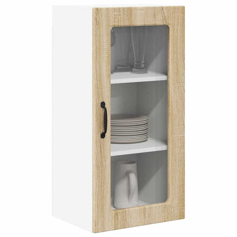 vidaXL Kitchen Wall Cabinet with Door 2 pcs Sonoma Oak 40 x 31 x 80 cm