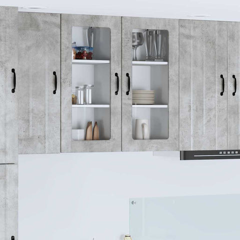 vidaXL Kitchen Wall Cabinet with Shelf Concrete Grey 40 x 31 x 80 cm