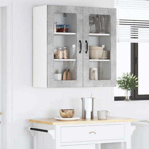 vidaXL Kitchen Wall Cabinet with Shelf Concrete Grey 40 x 31 x 80 cm