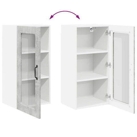 vidaXL Kitchen Wall Cabinet with Shelf Concrete Grey 40 x 31 x 80 cm