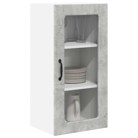 vidaXL Kitchen Wall Cabinet with Shelf Concrete Grey 40 x 31 x 80 cm