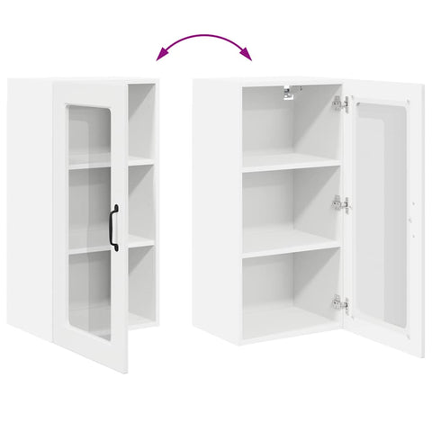 vidaXL Kitchen Wall Cabinet with Door High Gloss White 40 x 31 x 80 cm