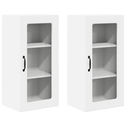 vidaXL Kitchen Wall Cabinet 2 pcs High Gloss White 40 x 31 x 80 cm