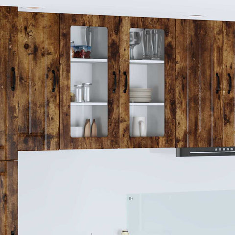 vidaXL Kitchen Wall Cabinet Smoked Oak 40 x 31 x 80 cm Engineered Wood
