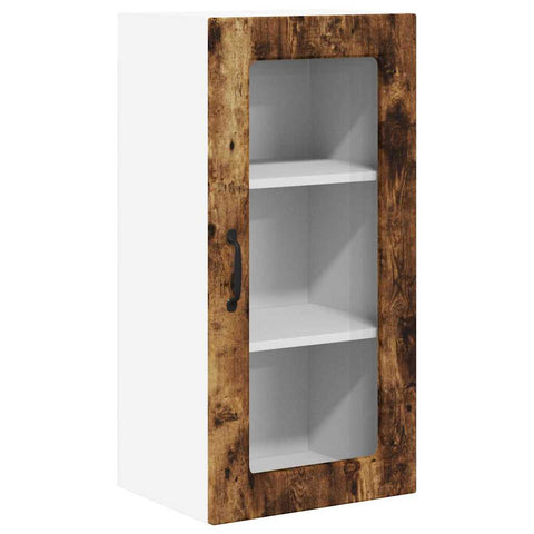 vidaXL Kitchen Wall Cabinet with Door 2 pcs Smoked Oak 40 x 31 x 80 cm