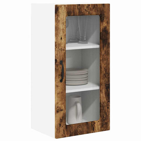 vidaXL Kitchen Wall Cabinet with Door 2 pcs Smoked Oak 40 x 31 x 80 cm