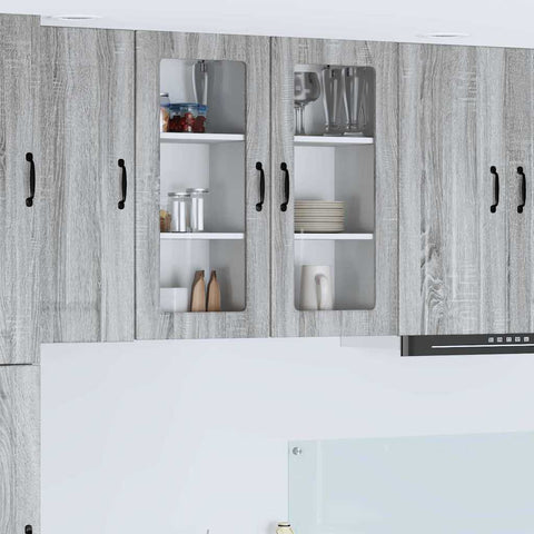vidaXL Kitchen Wall Cabinet with Shelf Grey Sonoma 40 x 31 x 80 cm