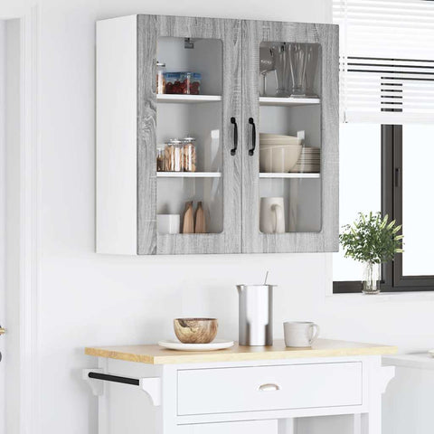 vidaXL Kitchen Wall Cabinet with Shelf Grey Sonoma 40 x 31 x 80 cm