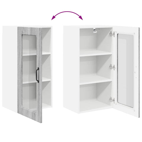 vidaXL Kitchen Wall Cabinet with Shelf Grey Sonoma 40 x 31 x 80 cm