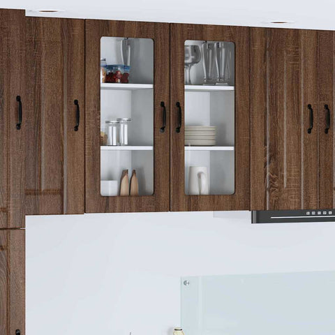 vidaXL Kitchen Wall Cabinet Brown Oak 40 x 31 x 80 cm Engineered Wood