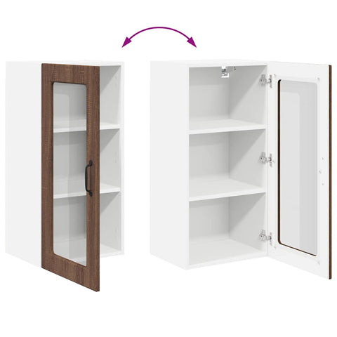 vidaXL Kitchen Wall Cabinet Brown Oak 40 x 31 x 80 cm Engineered Wood
