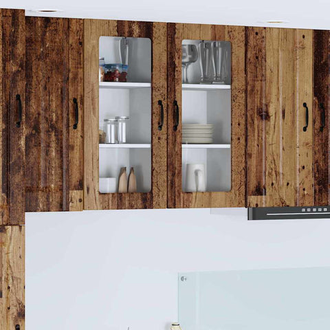 vidaXL Kitchen Wall Cabinet with Shelf 2 pcs Old Wood 40 x 31 x 80 cm