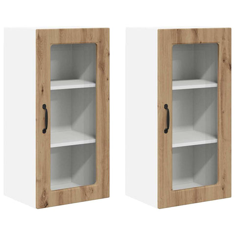vidaXL Kitchen Wall Cabinet 2 pcs Artisan Oak 40 x 31 x 80 cm