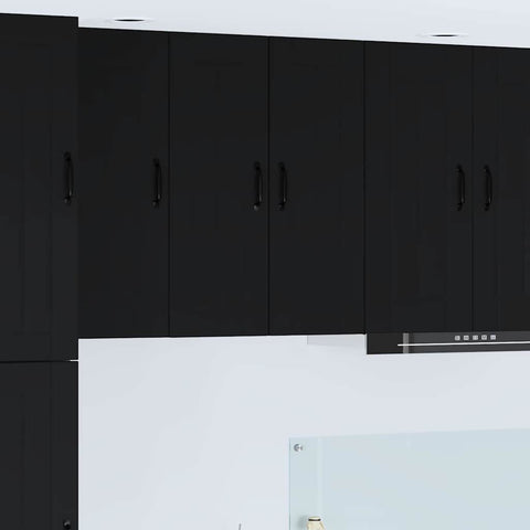 vidaXL Kitchen Wall Cabinet Black 30 x 31 x 80 cm Engineered Wood