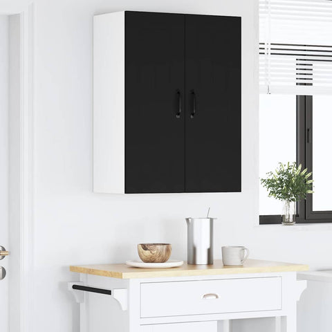 vidaXL Kitchen Wall Cabinet Black 30 x 31 x 80 cm Engineered Wood