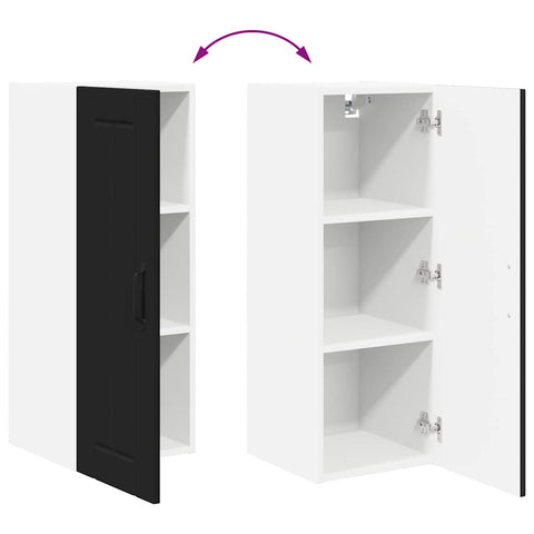 vidaXL Kitchen Wall Cabinet Black 30 x 31 x 80 cm Engineered Wood
