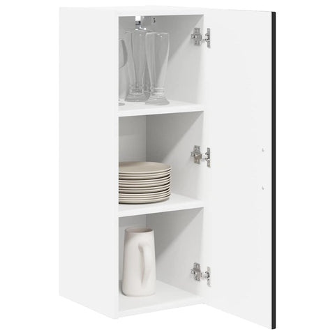 vidaXL Kitchen Wall Cabinet Black 30 x 31 x 80 cm Engineered Wood