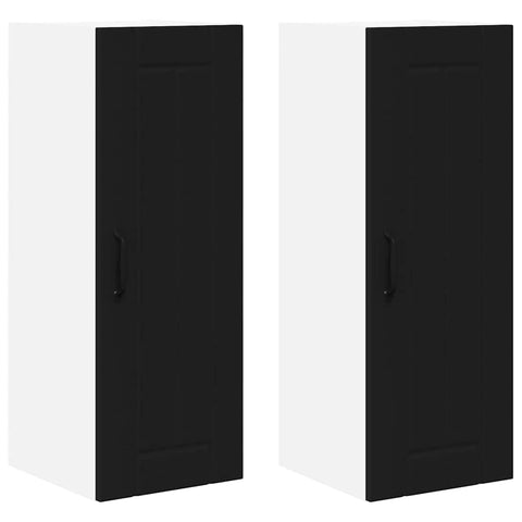 vidaXL Kitchen Wall Cabinet with Shelf 2 pcs Black 30 x 31 x 80 cm