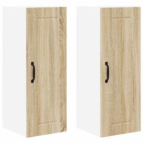 vidaXL Kitchen Wall Cabinet with Door 2 pcs Sonoma Oak 30 x 31 x 80 cm