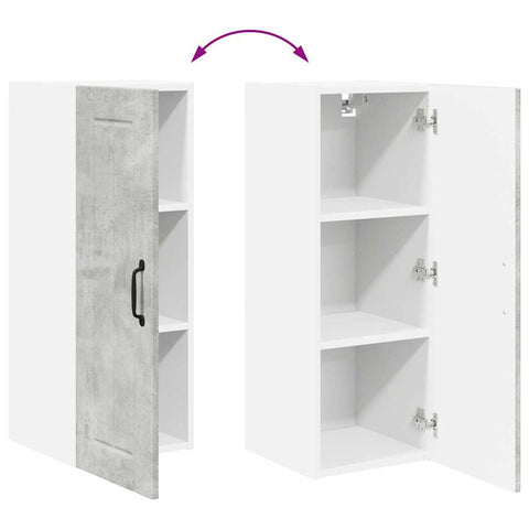 vidaXL Kitchen Wall Cabinet with Shelf Concrete Grey 30 x 31 x 80 cm