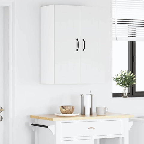 vidaXL Kitchen Wall Cabinet with Door High Gloss White 30 x 31 x 80 cm