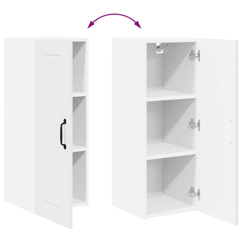 vidaXL Kitchen Wall Cabinet with Door High Gloss White 30 x 31 x 80 cm