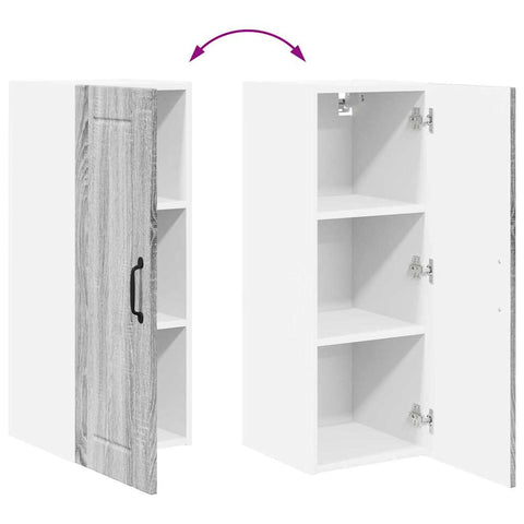 vidaXL Kitchen Wall Cabinet with Shelf Grey Sonoma 30 x 31 x 80 cm