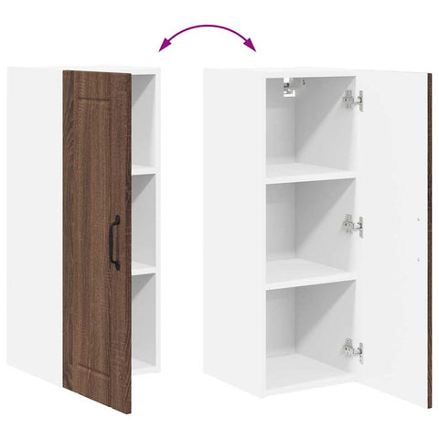 vidaXL Kitchen Wall Cabinet Brown Oak 30 x 31 x 80 cm Engineered Wood