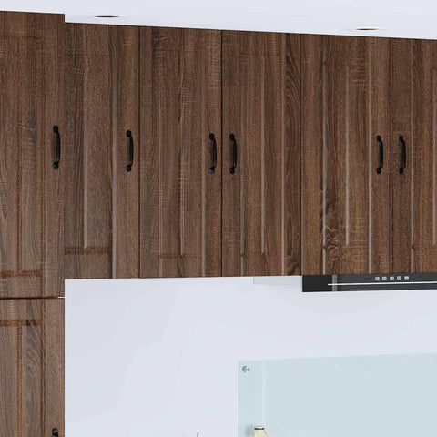 vidaXL Kitchen Wall Cabinet with Shelf 2 pcs Brown Oak 30 x 31 x 80 cm