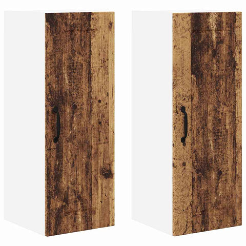 vidaXL Kitchen Wall Cabinet with Shelf 2 pcs Old Wood 30 x 31 x 80 cm