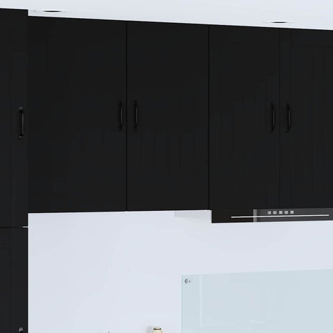 vidaXL Kitchen Wall Cabinet Black 40 x 31 x 80 cm Engineered Wood