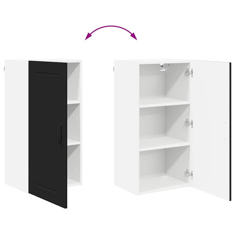 vidaXL Kitchen Wall Cabinet Black 40 x 31 x 80 cm Engineered Wood