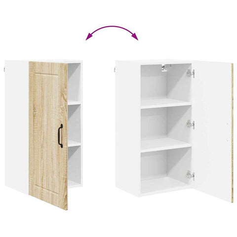 vidaXL Kitchen Wall Cabinet Sonoma Oak 40 x 31 x 80 cm Engineered Wood