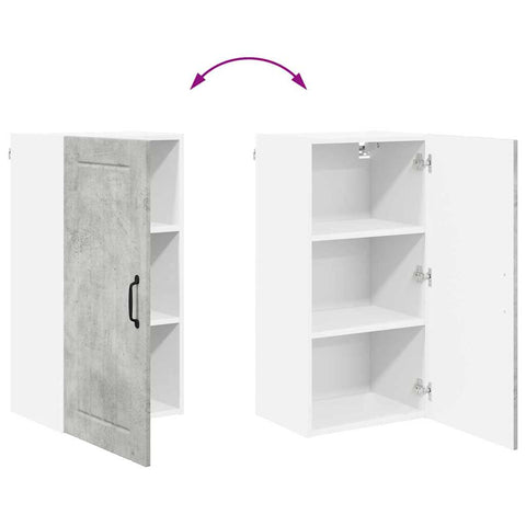 vidaXL Kitchen Wall Cabinet with Shelf Concrete Grey 40 x 31 x 80 cm