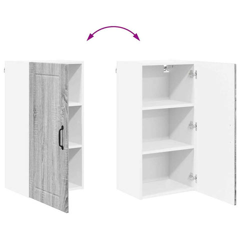 vidaXL Kitchen Wall Cabinet with Shelf Grey Sonoma 40 x 31 x 80 cm