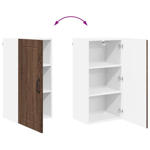 vidaXL Kitchen Wall Cabinet Brown Oak 40 x 31 x 80 cm Engineered Wood