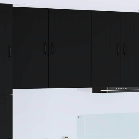 vidaXL Kitchen Wall Cabinet Black 50 x 31 x 80 cm Engineered Wood