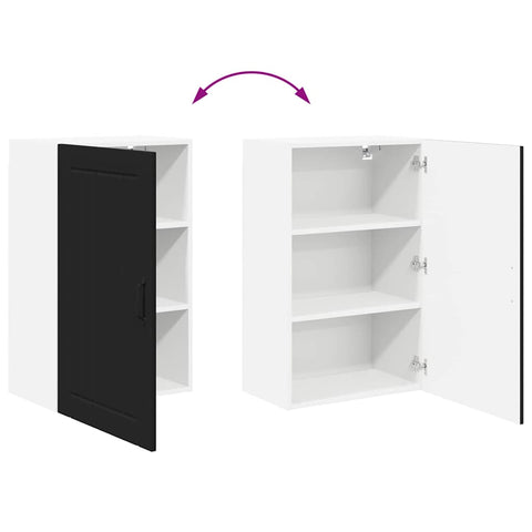 vidaXL Kitchen Wall Cabinet Black 50 x 31 x 80 cm Engineered Wood