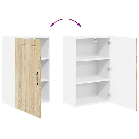 vidaXL Kitchen Wall Cabinet Sonoma Oak 50 x 31 x 80 cm Engineered Wood