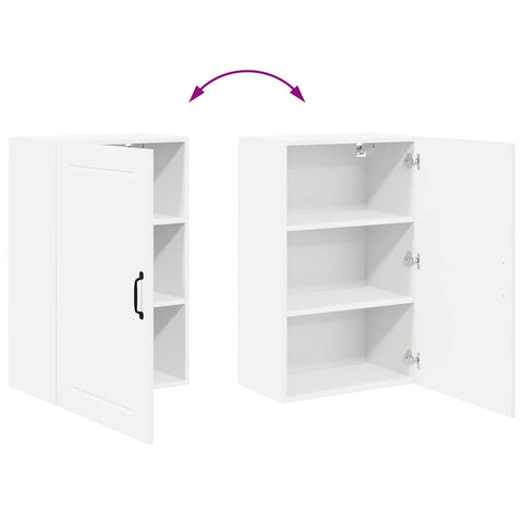 vidaXL Kitchen Wall Cabinet with Door High Gloss White 50 x 31 x 80 cm
