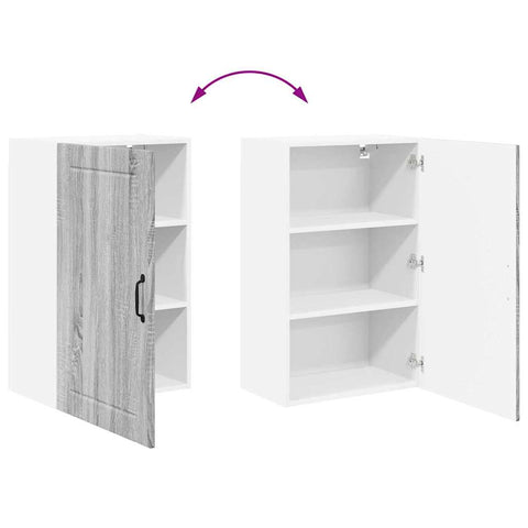 vidaXL Kitchen Wall Cabinet with Shelf Grey Sonoma 50 x 31 x 80 cm