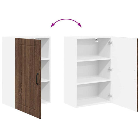 vidaXL Kitchen Wall Cabinet Brown Oak 50 x 31 x 80 cm Engineered Wood