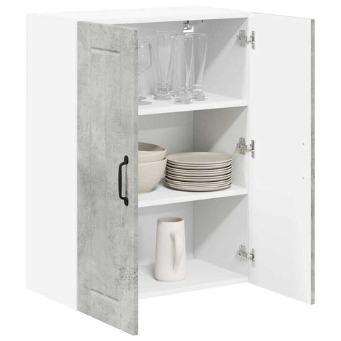 vidaXL Kitchen Wall Cabinet with Shelf Concrete Grey 60 x 31 x 80 cm